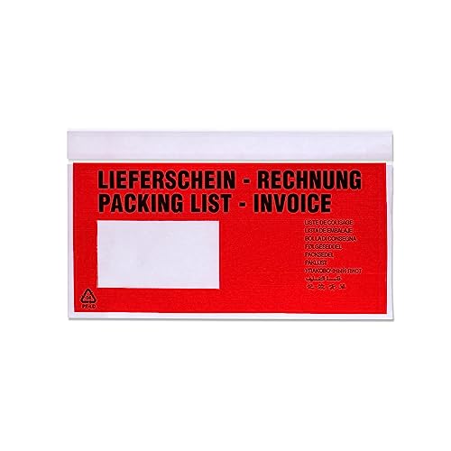 500 Lieferscheintaschen DIN Lang dicke Qualität Begleitpapiertaschen UNIPACK-premium 722182 von MASHPAPER