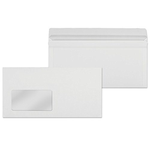 Briefumschläge DIN lang haftklebend mit Fenster Briefhüllen 110x220 mm 100688… (25) von MASHPAPER