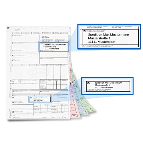 CMR Frachtbrief international selbstdurchschreibend 1000 Stück mit Firmenlogo von MASHPAPER