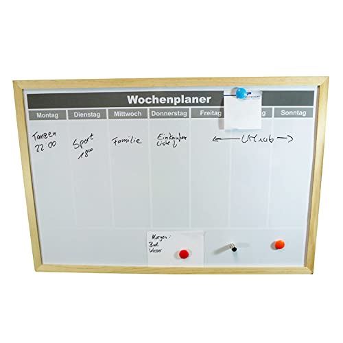 Magnettafel-Wochenplaner 40x60 cm mit Stift und Neodym Magneten Magnettafel-Wochenplaner 40x60 cm mit Stift und Neodym Magneten von MASHPAPER