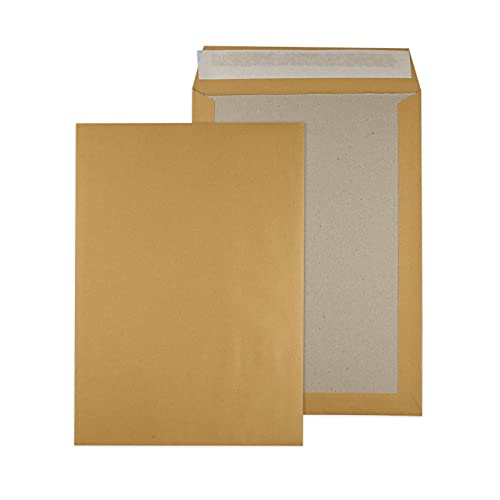 MASHPAPER Versandtaschen Papprückwandtaschen braun DIN B4 250x353mm ohne Fenster mit Haftstreifen 50 Stück stabiles Produkt für sicheren Versand von MASHPAPER