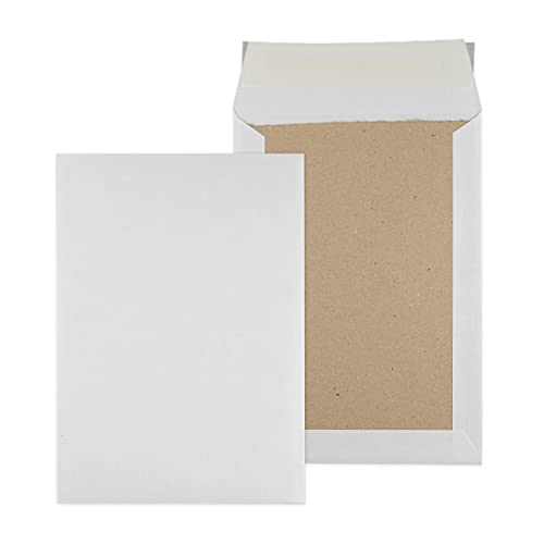 MASHPAPER PAPPRÜCKWANDTASCHEN - 25 Stück, DIN C5 Umschläge - Weiß 100 g/m², Graupappe 450 g/m², Umschläge ohne Fenster, mit Haftstreifen von MASHPAPER