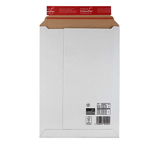 Versandtasche aus Wellpappe Karton mit Selbstklebeverschluss und Aufreissfaden | CP010.54 Innenmaß 235x340x35mm | weiß | 20 Stück von MASHPAPER