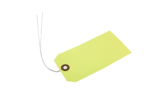 Warenanhänger aus Karton mit Draht l weiß oder farbig l Format: 63 x 125mm l Stückwarenanhänger, Hängeetiketten, Anhängeetiketten (Gelb) von MASHPAPER