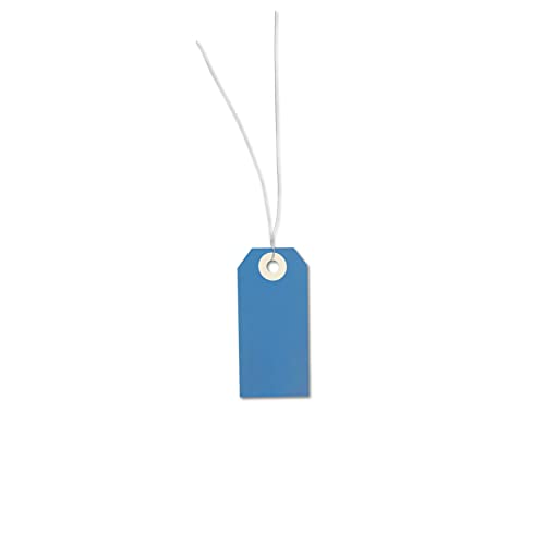 Warenanhänger aus Karton mit Draht | weiß oder farbig | Format: 38 x 80mm | Stückwarenanhänger, Hängeetiketten, Anhängeetiketten (Blau) von MASHPAPER