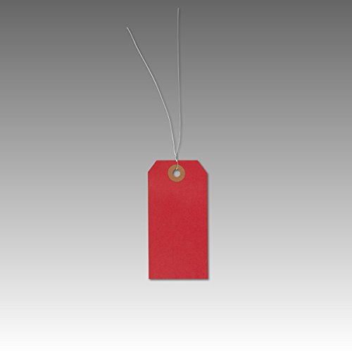 Warenanhänger aus Karton mit Draht | weiß oder farbig | Format: 51 x 100 mm | Stückwarenanhänger, Hängeetiketten, Anhängeetiketten | rot von MASHPAPER