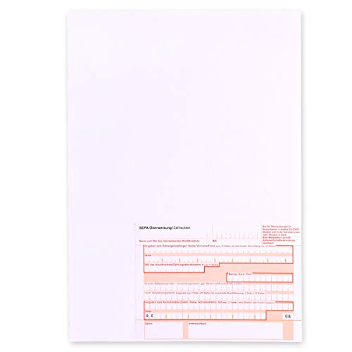 mashpaper 100 x Überweisungsträger SEPA Zahlschein ohne Quittung A4 für Drucker Bankformular von MASHPAPER