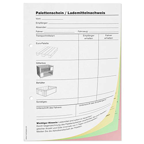 mashpaper 3 x Palettenschein Block selbstdurchschreibend Hochformat DIN A5 250611 von MASHPAPER