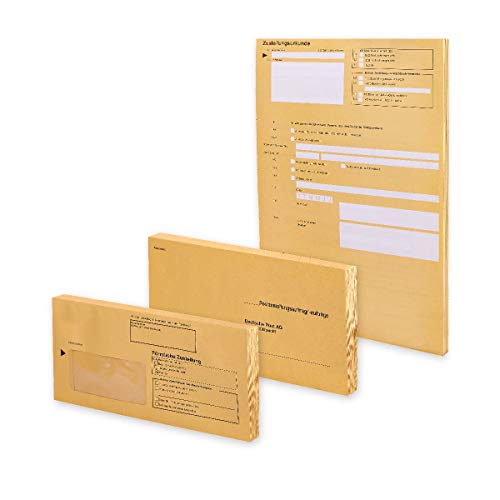 mashpaper Postzustellungs-Starter-Set (Postzustellungsurkunden- und Hüllen) Menge wählbar 50 oder 500 Stück von MASHPAPER