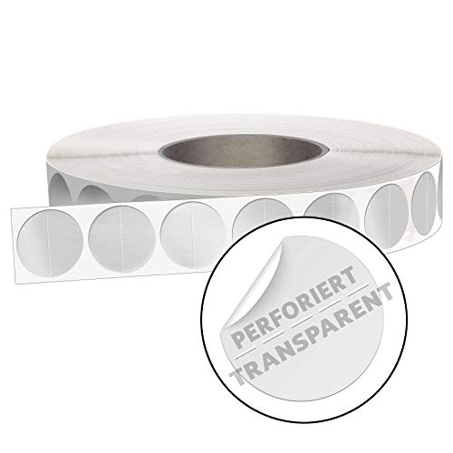 mashpaper Verschlussetiketten transparent rund 30 mm quer perforiert permanent Klebepunkte Verschlußetiketten 402030 von MASHPAPER