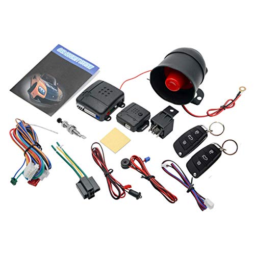 MASO Stil 18 Auto-Zentralverriegelung Universal Auto Remote Central Kit Fahrzeugtürschloss mit Stoßsensor + Contorl Box + 2 Ersatz-Fernbedienungen für Auto-Zentralverriegelung von MASO