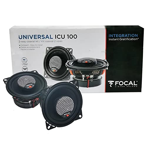 2 koaxial Lautsprecher kompatibel mit Focal UNIVERSAL ICU 100 ICU100 2 Wege 10 cm 100 mm 4" Durchmesser 50 watt rms 100 watt max 4 ohm 90,3 db spl, pro Paar von MASTER AUDIO