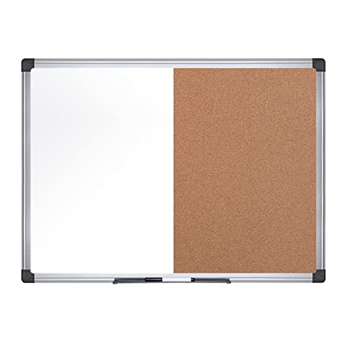 MasterVision Maya Combination Board, Dry Erase/Cork Bulletin Board, 18" x 24", Whiteboard/Cork Board with Aluminum Frame von MASTERVISION