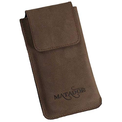 MATADOR Gürteltasche Kompatibel mit iPhone 5 / 5S / 5C / SE Leder-Hülle-Case-Tasche mit Magnetverschluss und Gürtelschlaufe in Tabacco Braun von MATADOR
