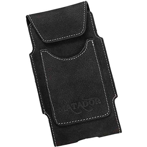 MATADOR Handytasche kompatibel mit iPhone 6 / 6s / SE (2020/2022) Echt Leder Hülle Tasche Case GürtelClip Gürtelschlaufe Crazy Black/Schwarz von MATADOR
