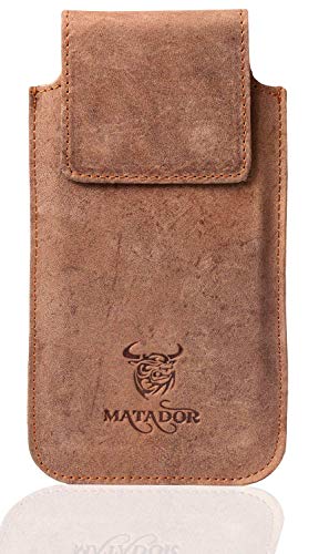 MATADOR Ledertasche Handytasche Gürteltasche kompatibel mit iPhone X/XS /11 PRO (Antik Braun) von MATADOR