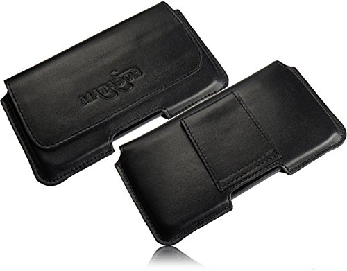 Matador Galaxy S5 Mini Hülle Case Cover ECHT-Leder Handy-Tasche Gürtel-Tasche mit verdecktem Magnetverschluss und Gürtelschlaufe in Schwarz von MATADOR
