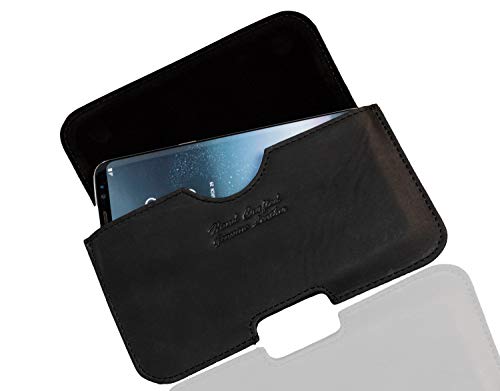 Matador kompatibel mit iPhone X/XS/11 Pro Gürteltasche ECHT Leder-Tasche Case Schutz-Hülle Quertasche Gürteltasche breite Gürtelschlaufe und Magnetverschluss Schwarz von MATADOR