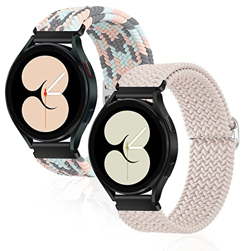 2 Stück MATCHEASY Geflochtenes Armband für Galaxy Watch 5 Pro Armband 45mm, Kompatibel mit Samsung Galaxy Watch 6/5/4 Armband 40mm 44mm, Sport Ersatzbänder von MATCHEASY