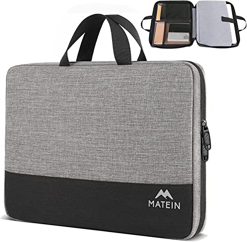 MATEIN Laptop Tasche 17,3 zoll, Laptop Hülle 17 mit Griff, Schlanke und Leichte Laptoptasche für Reisende, Kompatibel mit Lenovo Asus Dell Chromebook, Geschenk für Männer und Frauen, Grau. von MATEIN