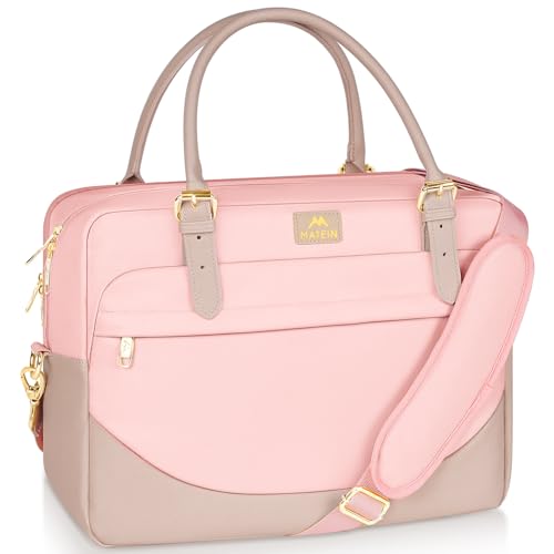 MATEIN Laptoptasche, Arbeitstasche Business Aktentasche Laptop Tasche 15 Zoll Schultasche Damen Umhängetasche Lehrertasche Uni Taschen Frauen Pink Women Notebook Handtasche für Büro, Rosa von MATEIN