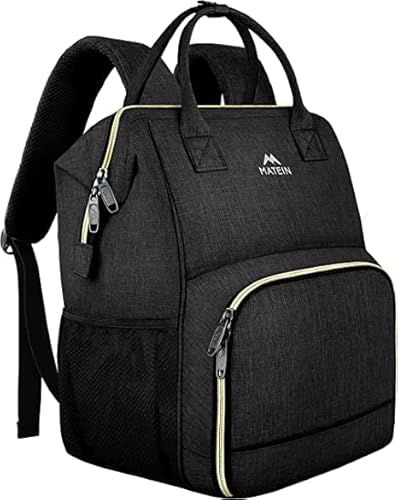 MATEIN Lunch Rucksack für Frauen, isolierter Kühlrucksack Lunchtasche mit USB-Ladeanschluss für Männer, 17 Zoll Laptop College Rucksack Lunchbox Computer Tasche für Picknick Arbeit Reisen von MATEIN