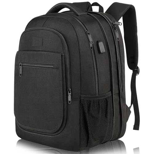 MATEIN Rucksack Herren, Groß Erweiterbarer Laptop Rucksack 15,6 Zoll mit USB Ladeanschluss, Business Reise Backpack Damen, Wasserdicht Anti Diebstahl Rucksäcke Arbeit Schulrucksack Tasche, Schwarz von MATEIN