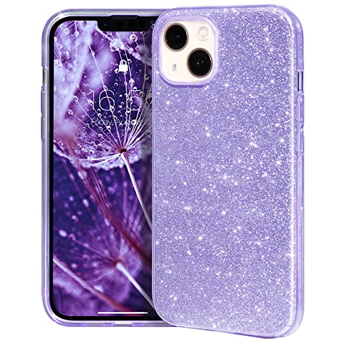 MATEPROX Glitzern Handyhülle Kompatibel mit iPhone 13 Mini/iPhone 12 Mini Hülle Schutzhülle Sprühen Glänzend Bling Dünnes Hülle für iPhone 13 Mini/iPhone12 Mini 5,4'' 2021-Lila von MATEPROX