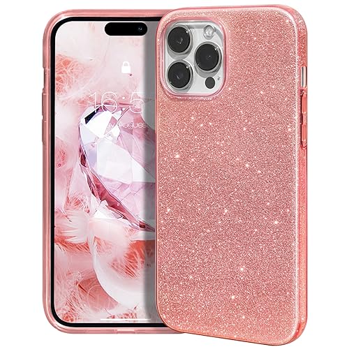 MATEPROX Glitzern Handyhülle Kompatibel mit iPhone 15 Pro Max Hülle Schutzhülle Sprühen Glänzend Bling Dünnes Hülle für iPhone 15 Pro Max 6,7'' 2023-Rosa von MATEPROX