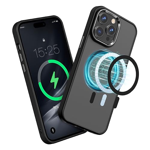 MATEPROX Handyhülle für iPhone 15 Pro mit Mag Safe Ultra Dünne rutschfeste Transluzent Matt Magnetisch Schutzhülle für iPhone 15 Pro 6,1''-Schwarz MATEPROX Handyhülle für iPhone 15 Pro mit Mag Safe Ultra Dünne rutschfeste Transluzent Matt Magnetisch Schutzhülle für iPhone 15 Pro 6,1''-Schwarz von MATEPROX
