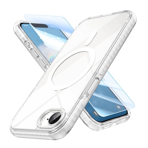 MATEPROX Magnetische Hülle Kompatibel mit iPhone 16e 2025, Kompatibel mit MagSafe, Stoßfest Transparente Schutzhülle mit Panzerglas-Schwarz MATEPROX Magnetische Hülle Kompatibel mit iPhone 16e 2025, Kompatibel mit MagSafe, Stoßfest Transparente Schutzhülle mit Panzerglas-Schwarz von MATEPROX