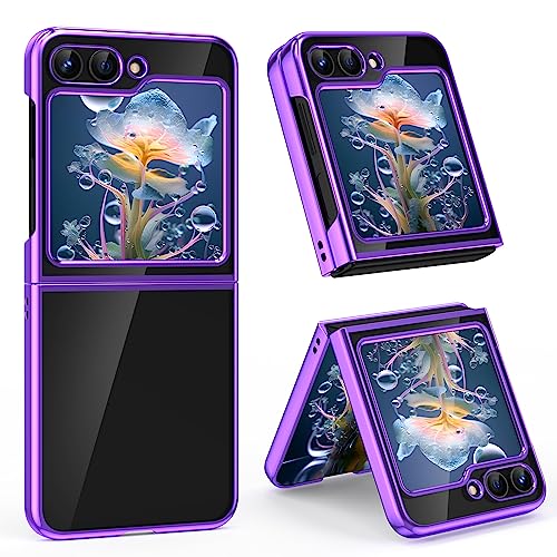 MATEPROX Hülle für Samsung Galaxy Z Flip 6, Transparente Schutzhülle mit Galvanisiertem Rahmen, Schlankes Leichtgewicht Handyhülle für Samsung Galaxy Z Flip6 2024-Violett MATEPROX Hülle für Samsung Galaxy Z Flip 6, Transparente Schutzhülle mit Galvanisiertem Rahmen, Schlankes Leichtgewicht Handyhülle für Samsung Galaxy Z Flip6 2024-Violett von MATEPROX