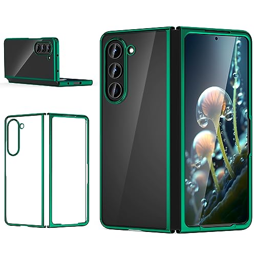 MATEPROX Hülle für Samsung Galaxy Z Fold 5, Transparente Schutzhülle mit Galvanisiertem Rahmen, Schlankes Leichtgewicht Handyhülle für Samsung Galaxy Z Fold 5 5G-Grün von MATEPROX