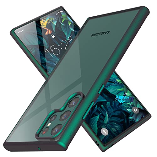 MATEPROX Klar Handyhülle Kompatibel mit Samsung Galaxy S22 Ultra Hülle Hartschale Rückseite Klare Starre Stoßfeste Schutzhülle für Galaxy S22 Ultra 2022-Mitternachtsgrün von MATEPROX