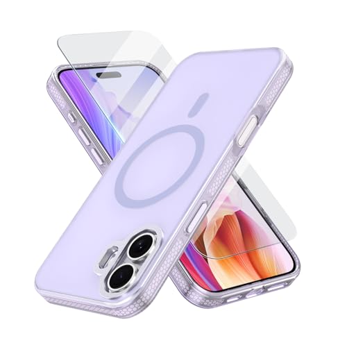 MATEPROX Kompatible mit iPhone 16 Hülle, Matt Translucent Handyhülle mit Panzerglas, Kompatibel mit MagSafe, Schlanke Magnetring SchutzHülle für iPhone 16 2024-Lila MATEPROX Kompatible mit iPhone 16 Hülle, Matt Translucent Handyhülle mit Panzerglas, Kompatibel mit MagSafe, Schlanke Magnetring SchutzHülle für iPhone 16 2024-Lila von MATEPROX