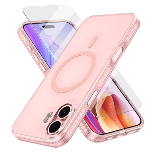 MATEPROX Kompatible mit iPhone 16 Hülle, Matt Translucent Handyhülle mit Panzerglas, Kompatibel mit MagSafe, Schlanke Magnetring SchutzHülle für iPhone 16 2024-Rosa MATEPROX Kompatible mit iPhone 16 Hülle, Matt Translucent Handyhülle mit Panzerglas, Kompatibel mit MagSafe, Schlanke Magnetring SchutzHülle für iPhone 16 2024-Rosa von MATEPROX