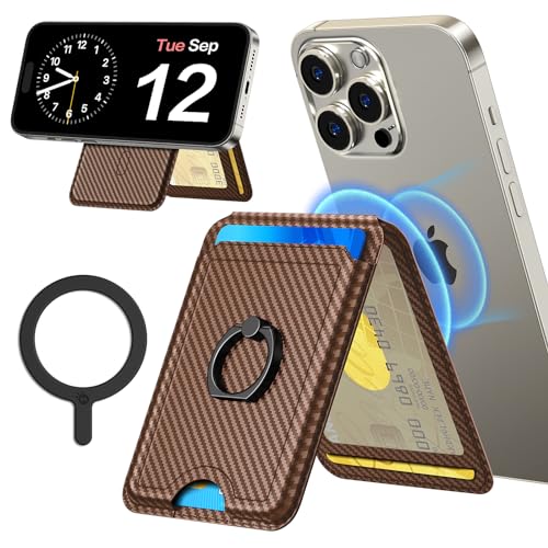 MATEPROX Magnetischer Handy Kartenhalter, compatibel mit Mag Safe Wallet, 3 Karten Halter, Mag Safe kartenhalter mit verstellbarem Ständer-Braun MATEPROX Magnetischer Handy Kartenhalter, compatibel mit Mag Safe Wallet, 3 Karten Halter, Mag Safe kartenhalter mit verstellbarem Ständer-Braun von MATEPROX