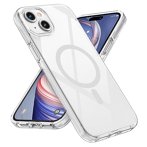 MATEPROX Transparente Hülle für iPhone 15 Plus Handyhülle mit MagSafe, Nicht-Vergilbendes Design, rutschfest Magnetisch Schutzhülle für iPhone 15 Plus 6,7'' 2023-Weiß von MATEPROX