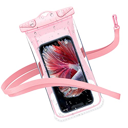 MATEPROX wasserdichte Handyhülle, IPX8 Universelle Schwimmfähige Handytasche für iPhone 13 12 11 XS max XR X 8 SE 2020 Samsung S22 S21 S20 S10 Huawei P40 P20 Mate 40 Pro etc. bis zu 6,9''-Rosa von MATEPROX