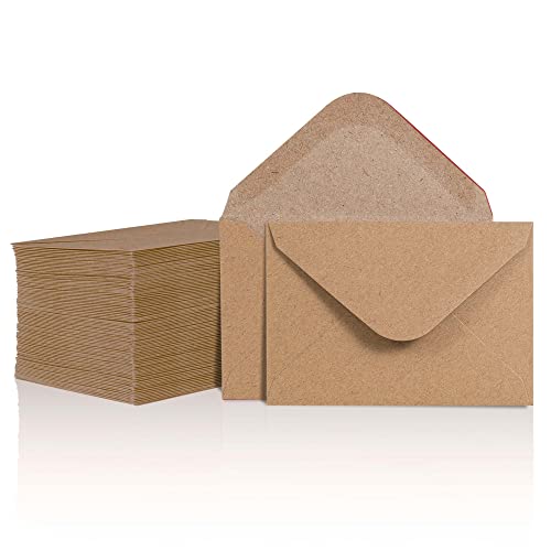 Geschenkkarten-Umschläge - 100 Stück Mini-Umschläge, Kraftpapier, Visitenkarten-Umschläge, Bulk-Tiny Umschlagtaschen für kleine Notizkarten, braun, 10,2 x 7,9 cm von MATICAN