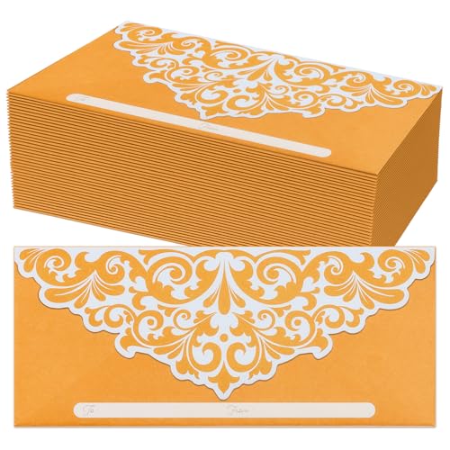 MATICAN Dekorative Geldumschläge, elegantes lasergeschnittenes Design für Geldgeschenke, 17,8 x 7,6 cm, Gold, 100 Stück MATICAN Dekorative Geldumschläge, elegantes lasergeschnittenes Design für Geldgeschenke, 17,8 x 7,6 cm, Gold, 100 Stück von MATICAN