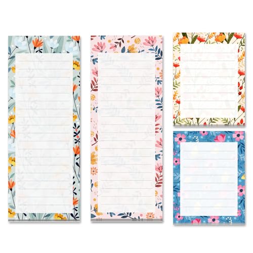 Magnetische Notizblöcke für Kühlschrank, 4 Stück, Lebensmittelliste, Magnetblock für Kühlschrank, To-Do-Liste, Erinnerungen, Kratz-Pads, Blumen-Designs, 60 Blatt pro Block Magnetische Notizblöcke für Kühlschrank, 4 Stück, Lebensmittelliste, Magnetblock für Kühlschrank, To-Do-Liste, Erinnerungen, Kratz-Pads, Blumen-Designs, 60 Blatt pro Block von MATICAN