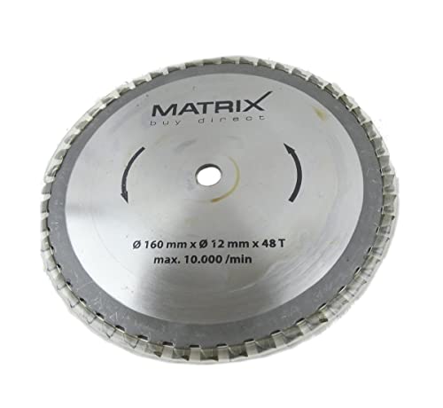 MATRIX Sägeblatt Ersatzsägeblatt 160 mm | 12 mm| 48 Zähne | 1 mm | für Tischkreissäge TST 1500-160 Duo Power MATRIX Sägeblatt Ersatzsägeblatt 160 mm | 12 mm| 48 Zähne | 1 mm | für Tischkreissäge TST 1500-160 Duo Power von MATRIX