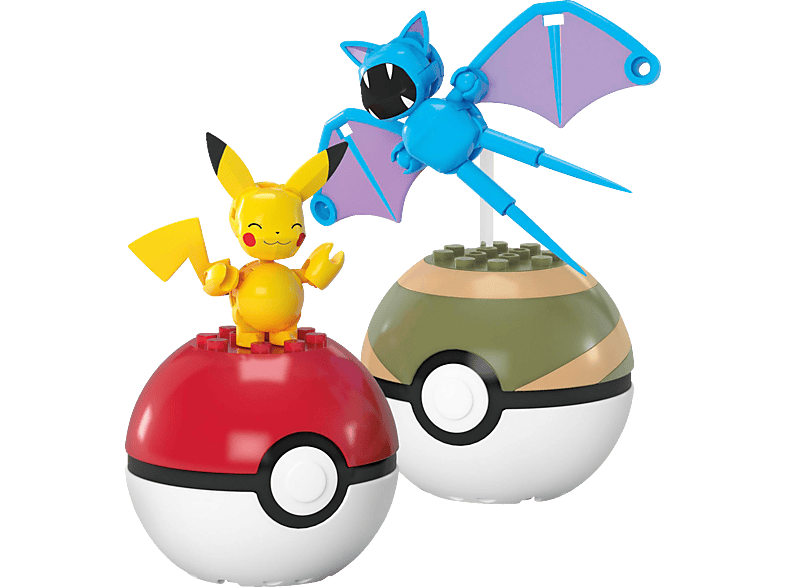MATTEL MEGA Pokémon - Pokéball Collection Pikachu und Zubat Bausatz, Mehrfarbig von MATTEL