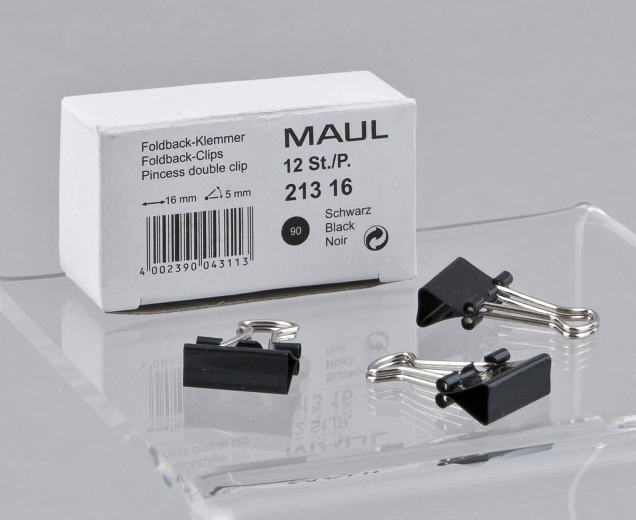MAUL Foldbackklammern schwarz 1.5 cm MAUL Foldbackklammern schwarz 1.5 cm von MAUL