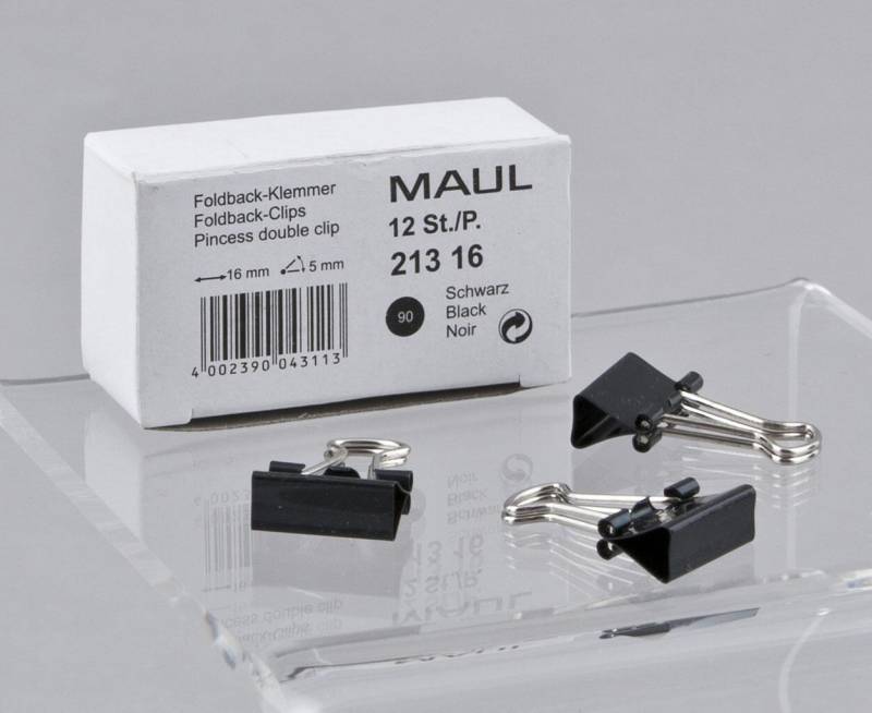 MAUL Foldbackklammern schwarz 1.5 cm von MAUL