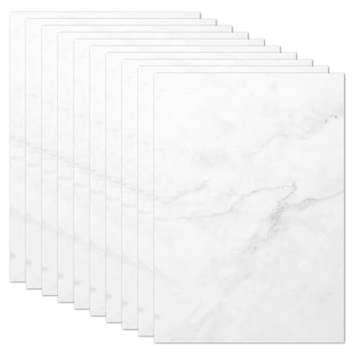 50x Briefpapier DIN A4 beidseitig bedruckt - Blanko Briefpapier Set zum Beschriften und Bedrucken für Hochzeit, Geburtstag, Einladungen (A4, Marmor) von MAVANTO