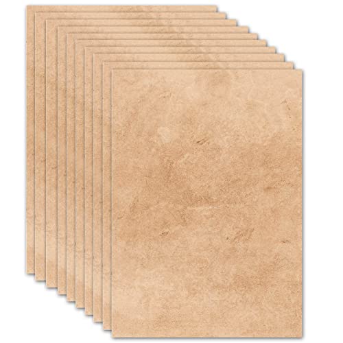 50x Briefpapier DIN A4 beidseitig bedruckt - Blanko Briefpapier Set zum Beschriften und Bedrucken für Hochzeit, Geburtstag, Einladungen (A4, Vintage) von MAVANTO