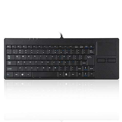 Mavis Laven Kabelgebundene Gaming-Tastatur, Kabelgebundenes USB-integriertes Touchpad HUB-Port-Tastatur 82-Tasten-Stummschaltung Ultradünne Tastatur für Notebook/Schreibtisch von MAVIS LAVEN