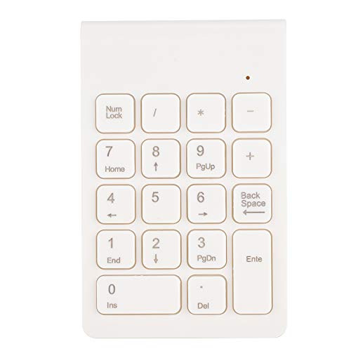 MAVIS LAVEN Wireless Mini-Tastatur Wireless Ziffernblock 2.4G USB Ergonomisch Leichtgewichtiger PC Computer Tragbare Tastatur(Weiß) von MAVIS LAVEN